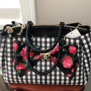 Betsey Johnson Bow Satchel Gingham Style